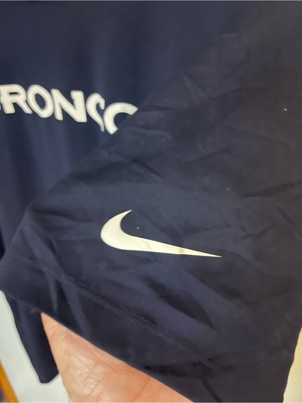 Nike Navy and White Broncos Tee - Picture 4 of 5